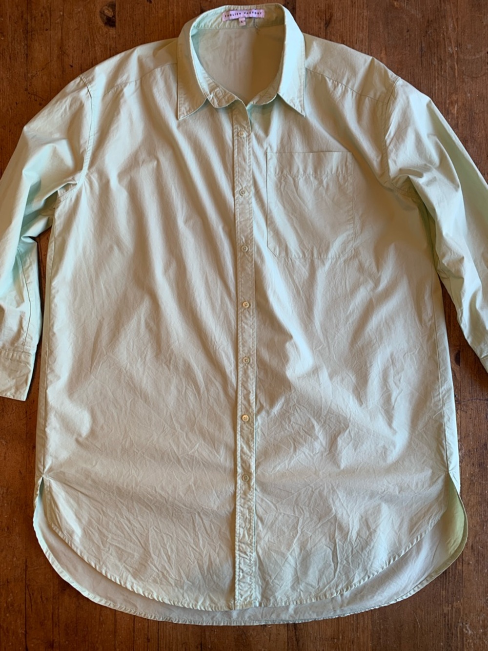 English Factory Light Mint Green Long-Sleeve Button-Down Shirt